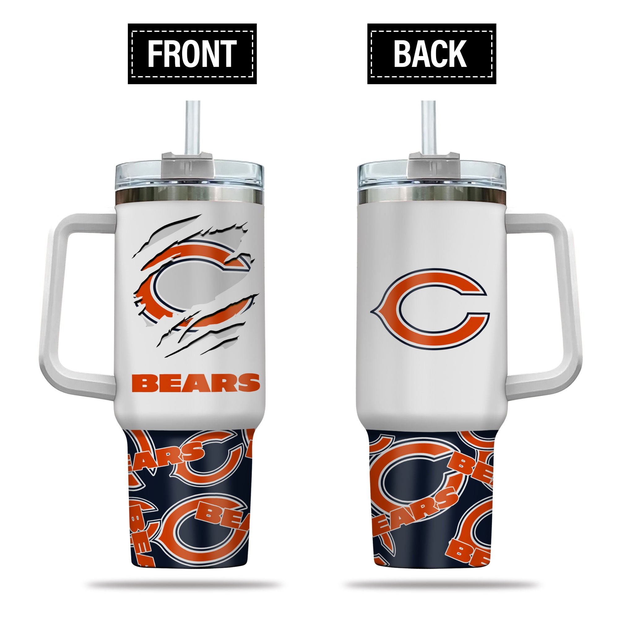 Chicago Bears NFL Custom Stanley Cup 40 oz 30 oz Tumbler With Handle