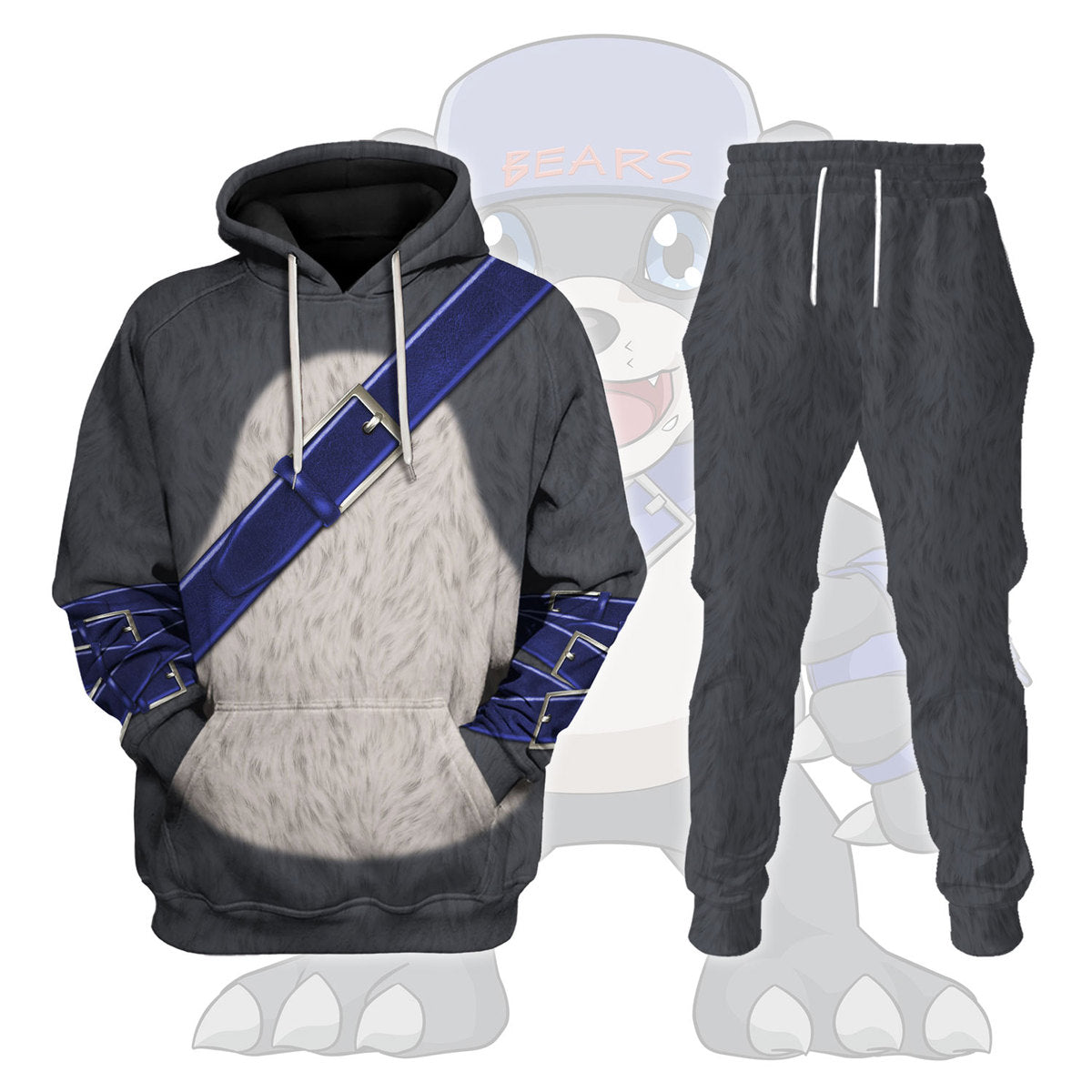 Child/Rookie Bearmon Mammal Digimon Hoodie T-shirt Sweatpants Cosplay - Stormmerch Exclusive