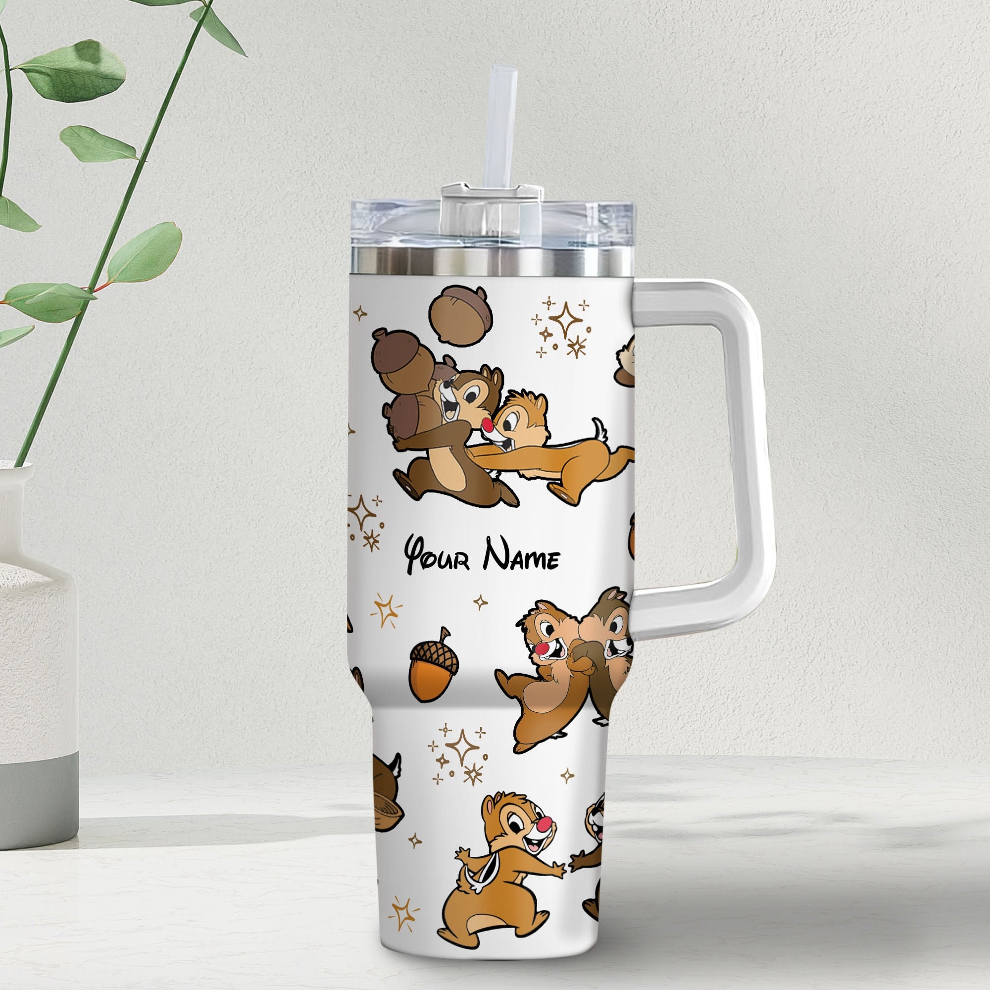 Chip And Dale Disney Cartoon Custom Stanley Cup 40 oz 30 oz Tumbler With Handle