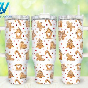 Christmas Gingerbread Custom Stanley Cup 40 oz 30 oz Tumbler With Handle
