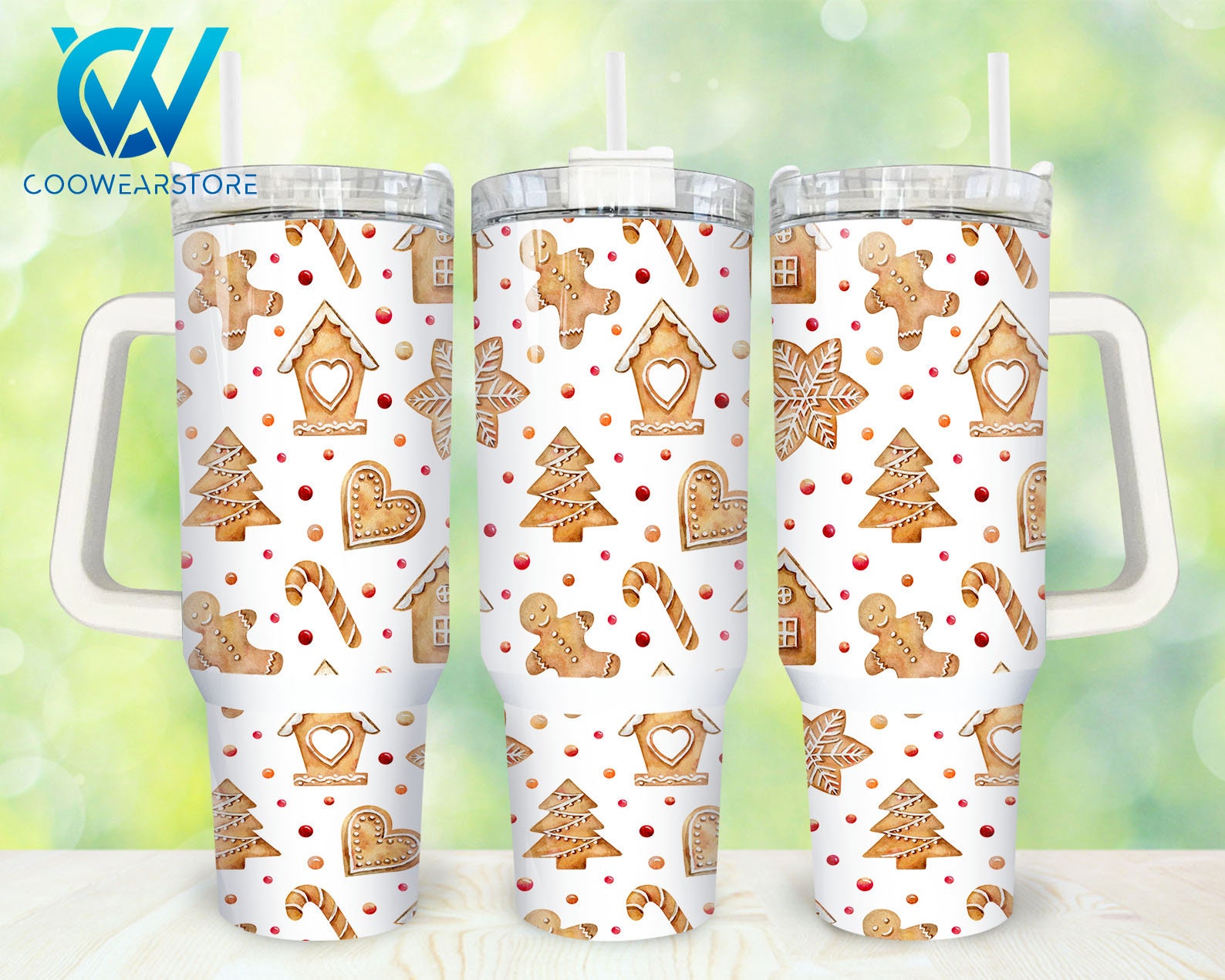 Christmas Gingerbread Custom Stanley Cup 40 oz 30 oz Tumbler With Handle