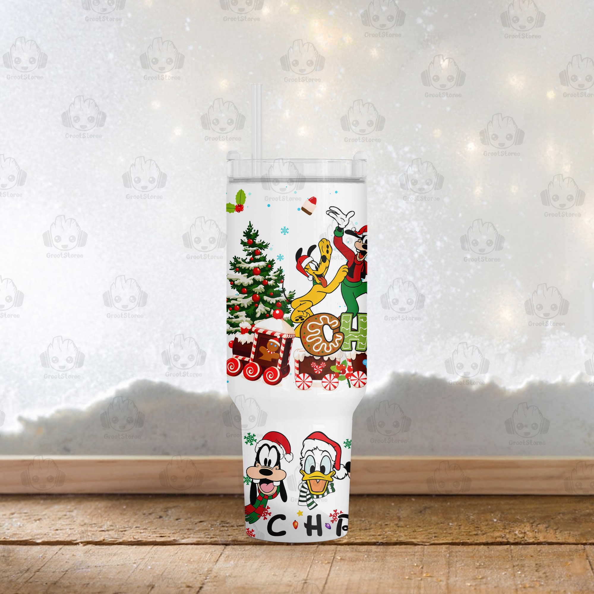 Christmas Mickey and friends Disney Cartoon Custom Stanley Cup 40 oz 30 oz Tumbler With Handle