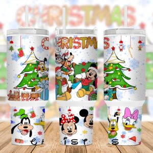 Christmas Mickey And Friends Disney Cartoon Custom Stanley Cup 40 oz 30 oz Tumbler With Handle