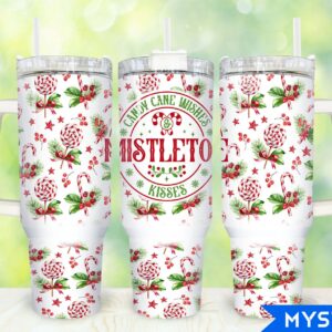 Christmas Mistletoe Custom Stanley Cup 40 oz 30 oz Tumbler With Handle