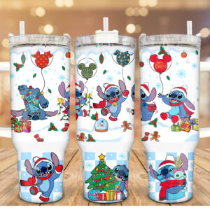 Christmas Stitch Disney Cartoon Custom Stanley Cup 40 oz 30 oz Tumbler With Handle