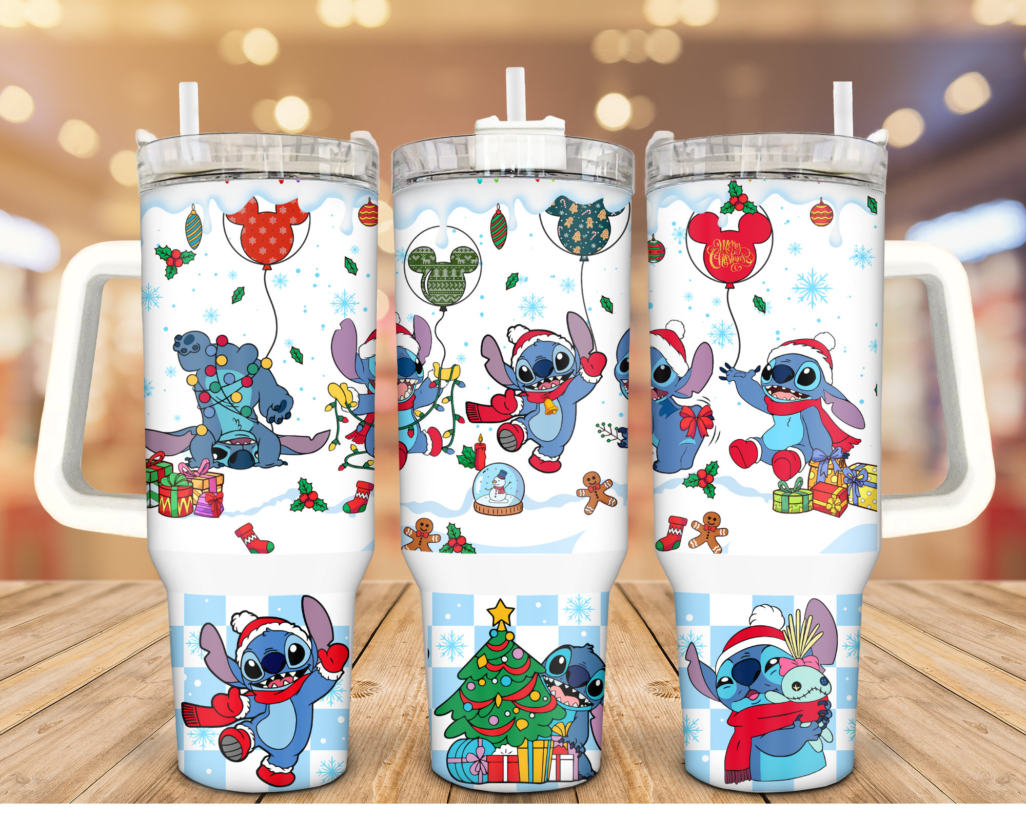 Christmas Stitch Disney Cartoon Custom Stanley Cup 40 oz 30 oz Tumbler With Handle