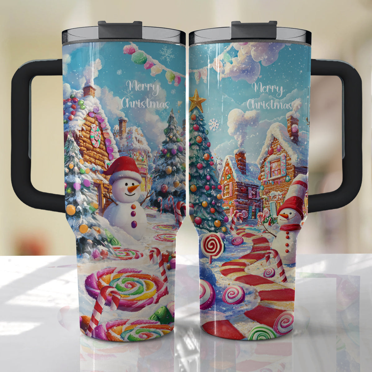 Christmas Sweet Candy Town Custom Stanley Cup 40 oz 30 oz Tumbler With Handle