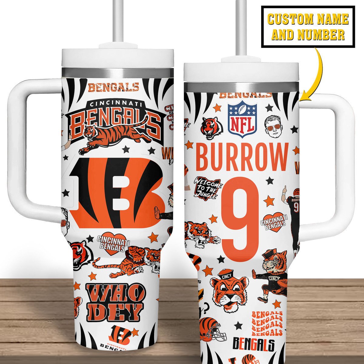 Cincinnati Bengals NFL Custom Stanley Cup 40 oz 30 oz Tumbler With Handle