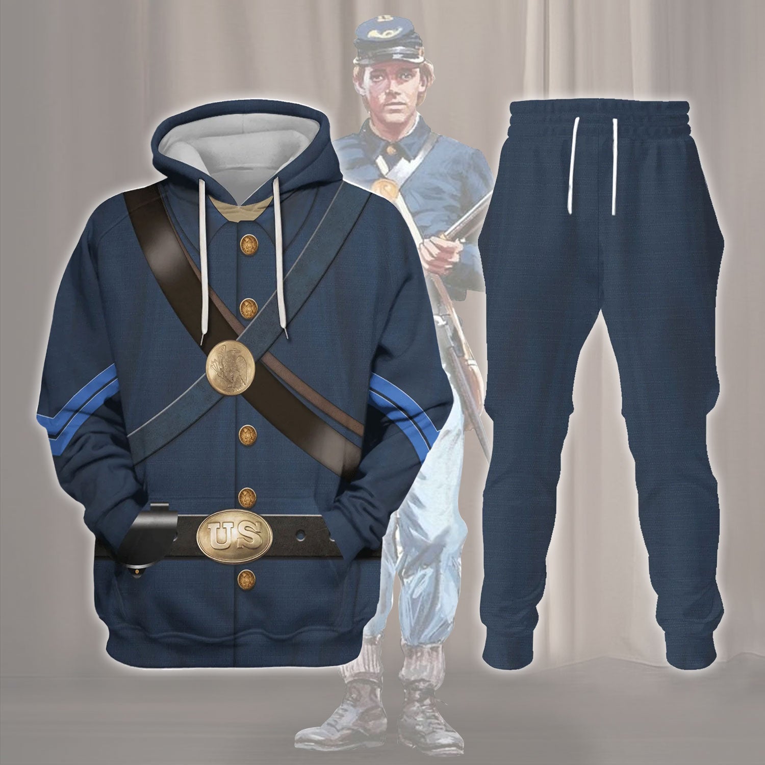Civil Wars of Blue Union Infantryman Costume Hoodie Sweatshirt T-Shirt Sweatpants Tracksuit - Stormmerch Exclusive