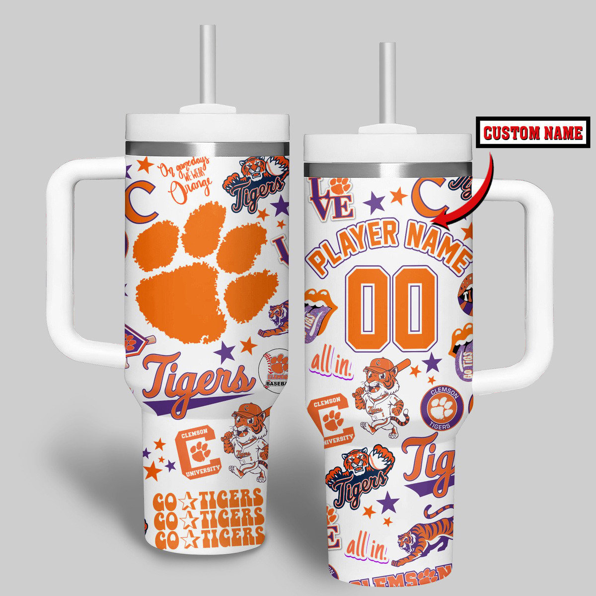 Clemson Tigers basketball NCAA Custom Stanley Cup 40 oz 30 oz Tumbler With Handle