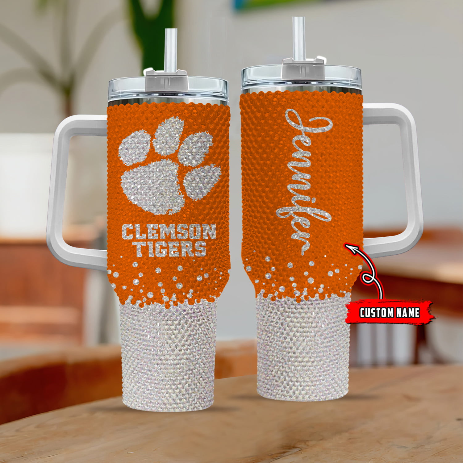 Clemson Tigers NCAA Custom Stanley Cup 40 oz 30 oz Tumbler With Handle