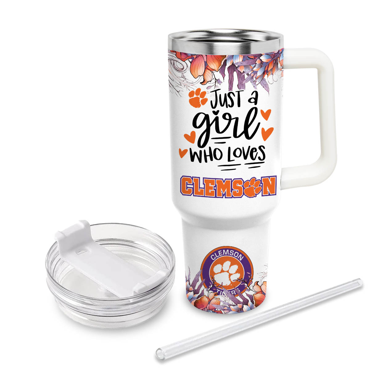 Clemson Tigers NCAA Custom Stanley Cup 40 oz 30 oz Tumbler With Handle