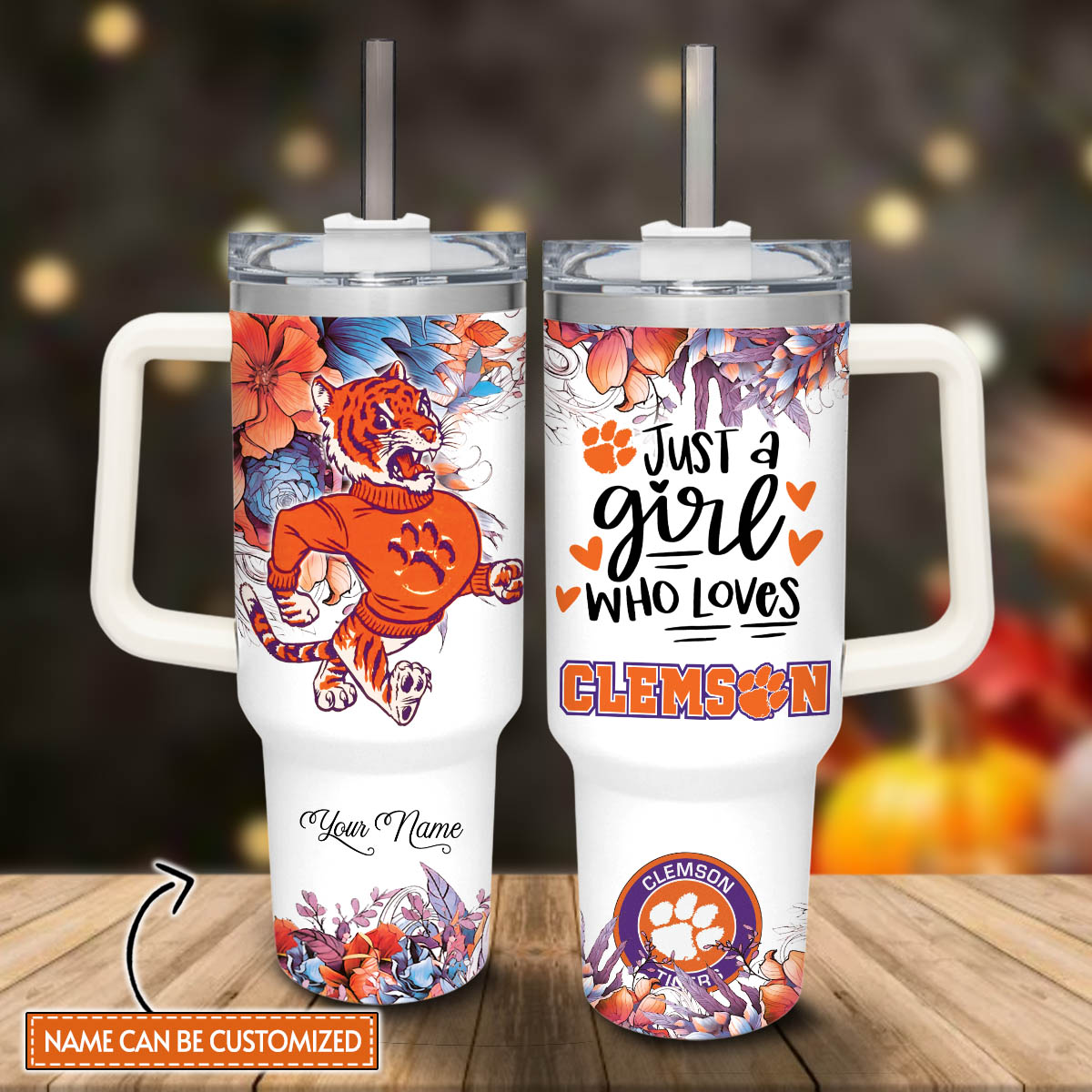 Clemson Tigers NCAA Custom Stanley Cup 40 oz 30 oz Tumbler With Handle