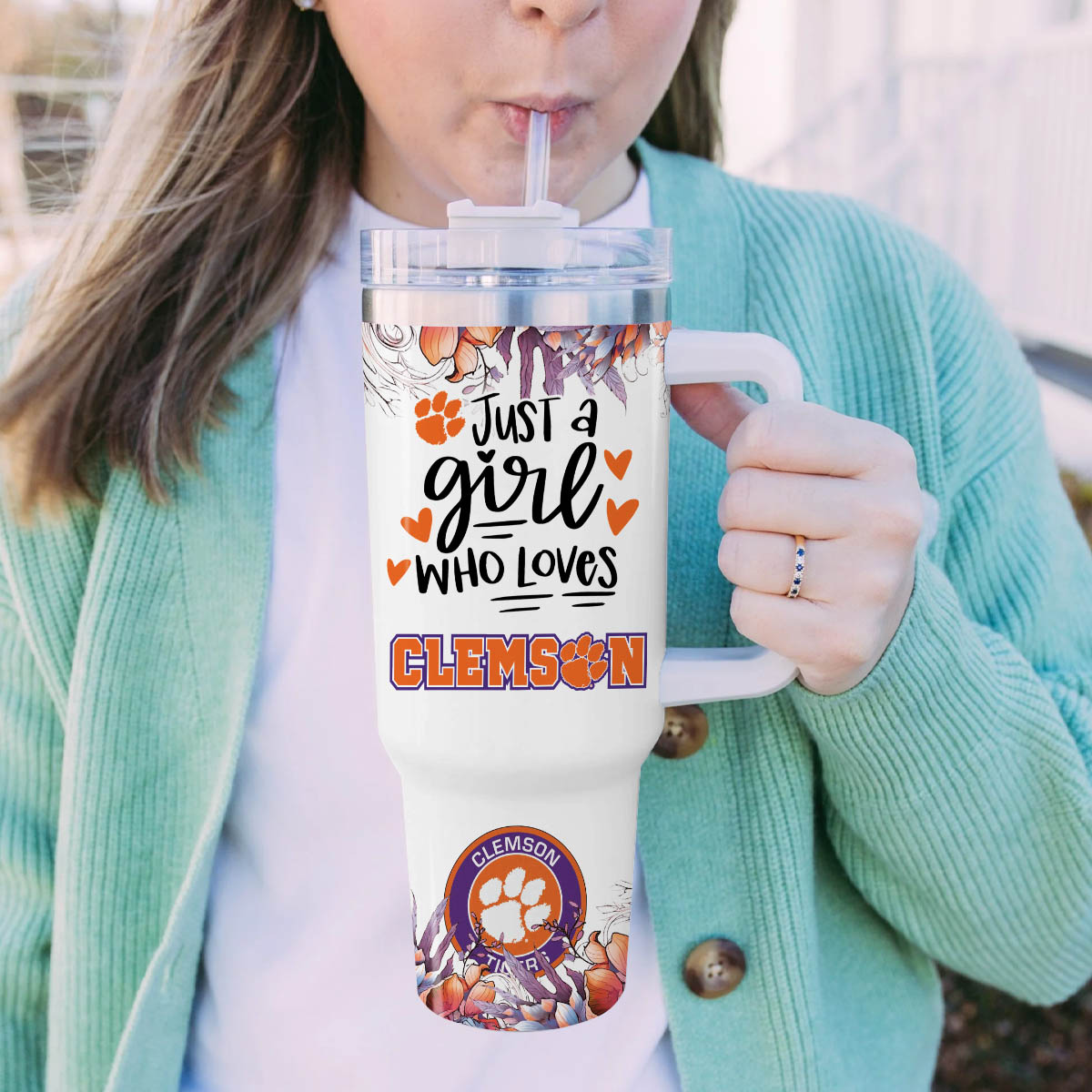 Clemson Tigers NCAA Custom Stanley Cup 40 oz 30 oz Tumbler With Handle