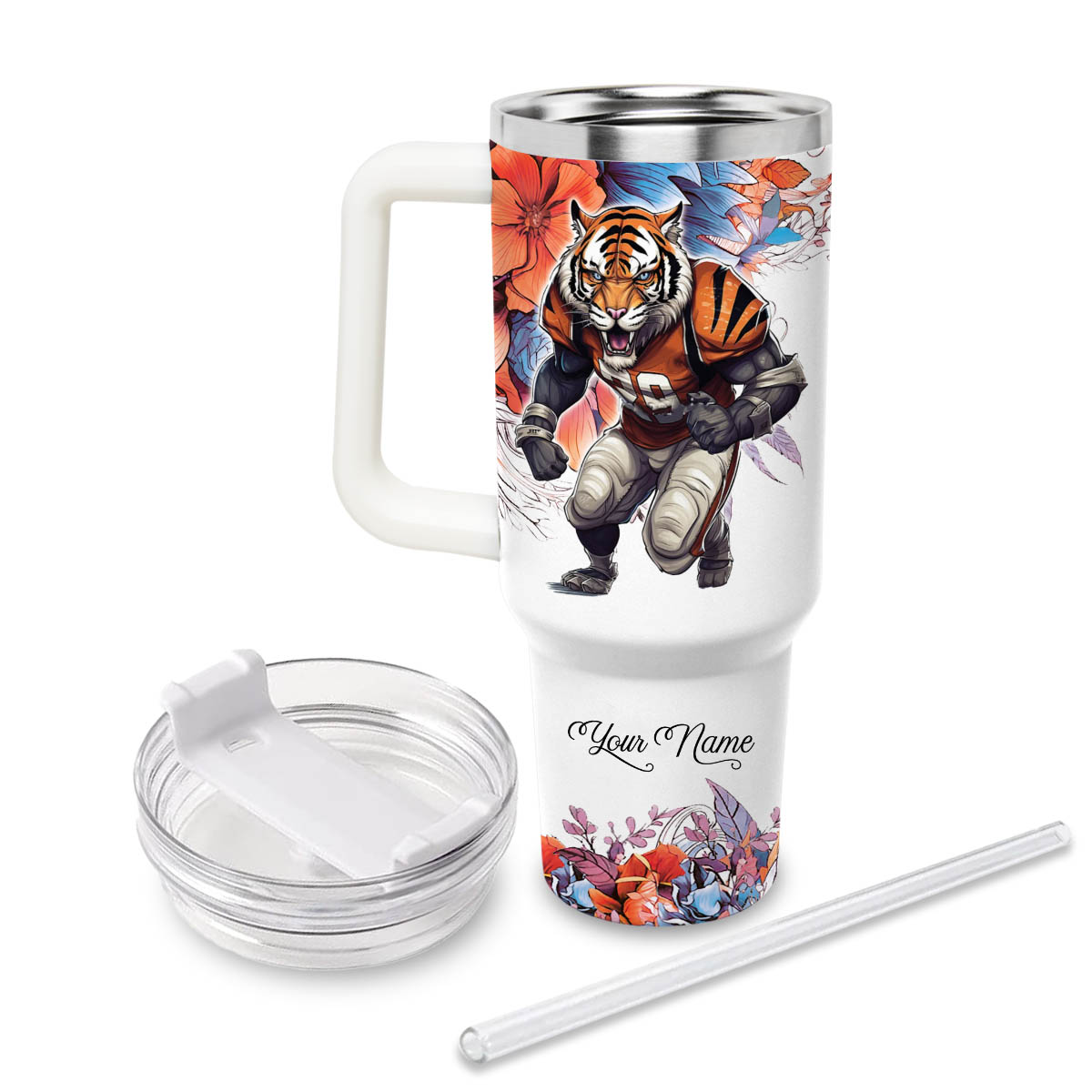 Clemson Tigers NCAA Custom Stanley Cup 40 oz 30 oz Tumbler With Handle