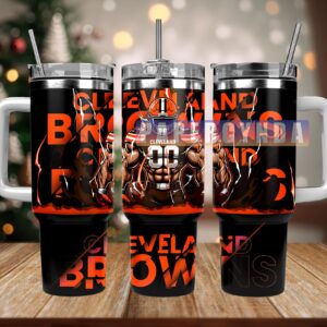 Cleveland Browns Custom Stanley Cup 40 oz 30 oz Tumbler With Handle