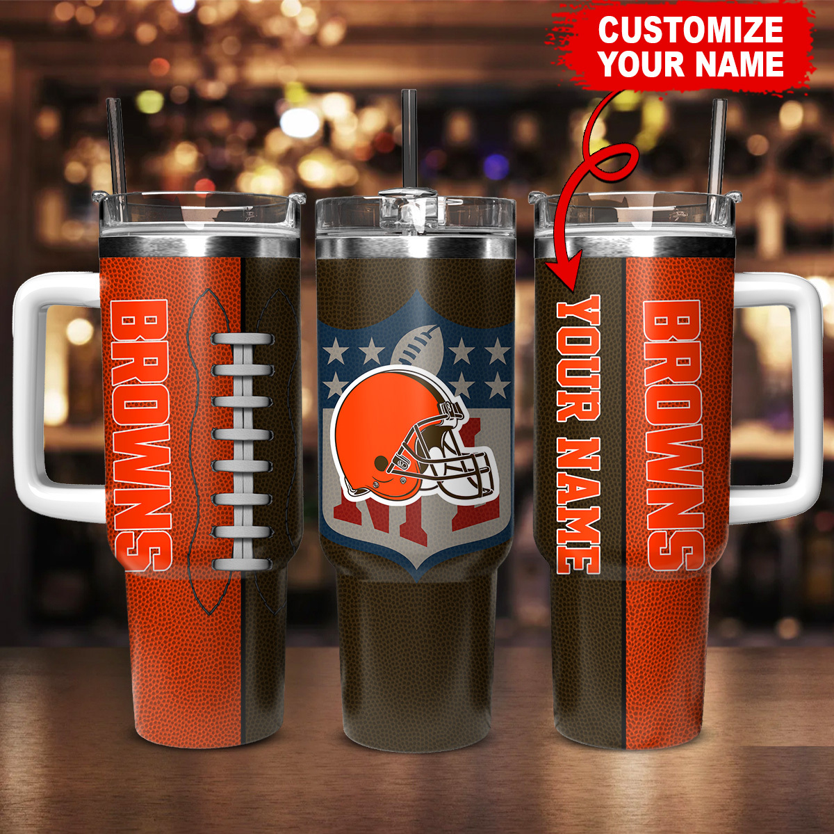 Cleveland Browns NFL Custom Stanley Cup 40 oz 30 oz Tumbler With Handle