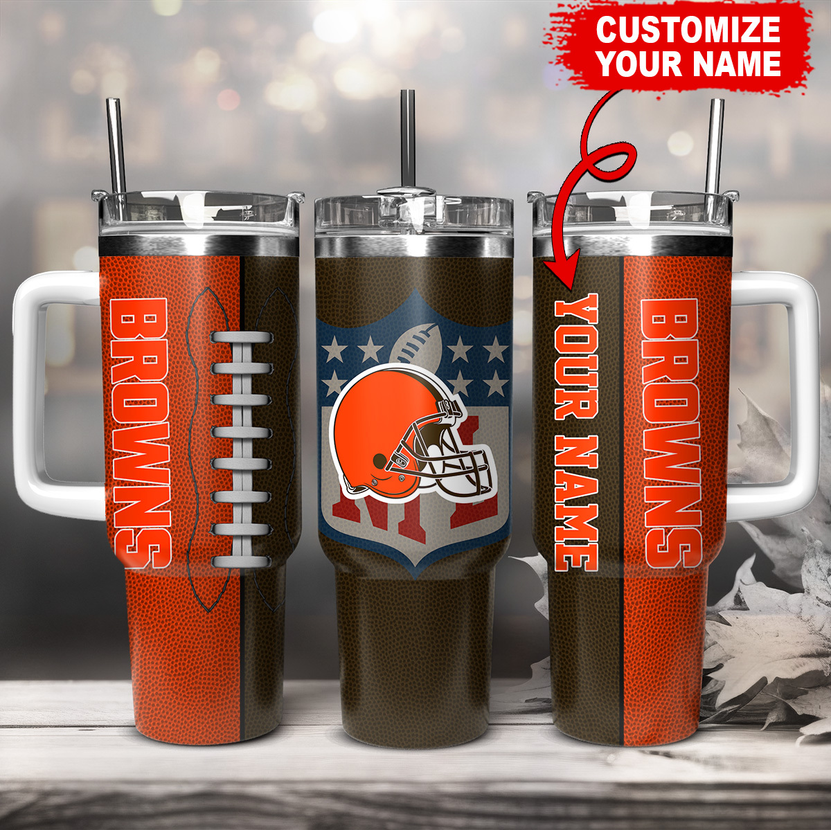 Cleveland Browns NFL Custom Stanley Cup 40 oz 30 oz Tumbler With Handle