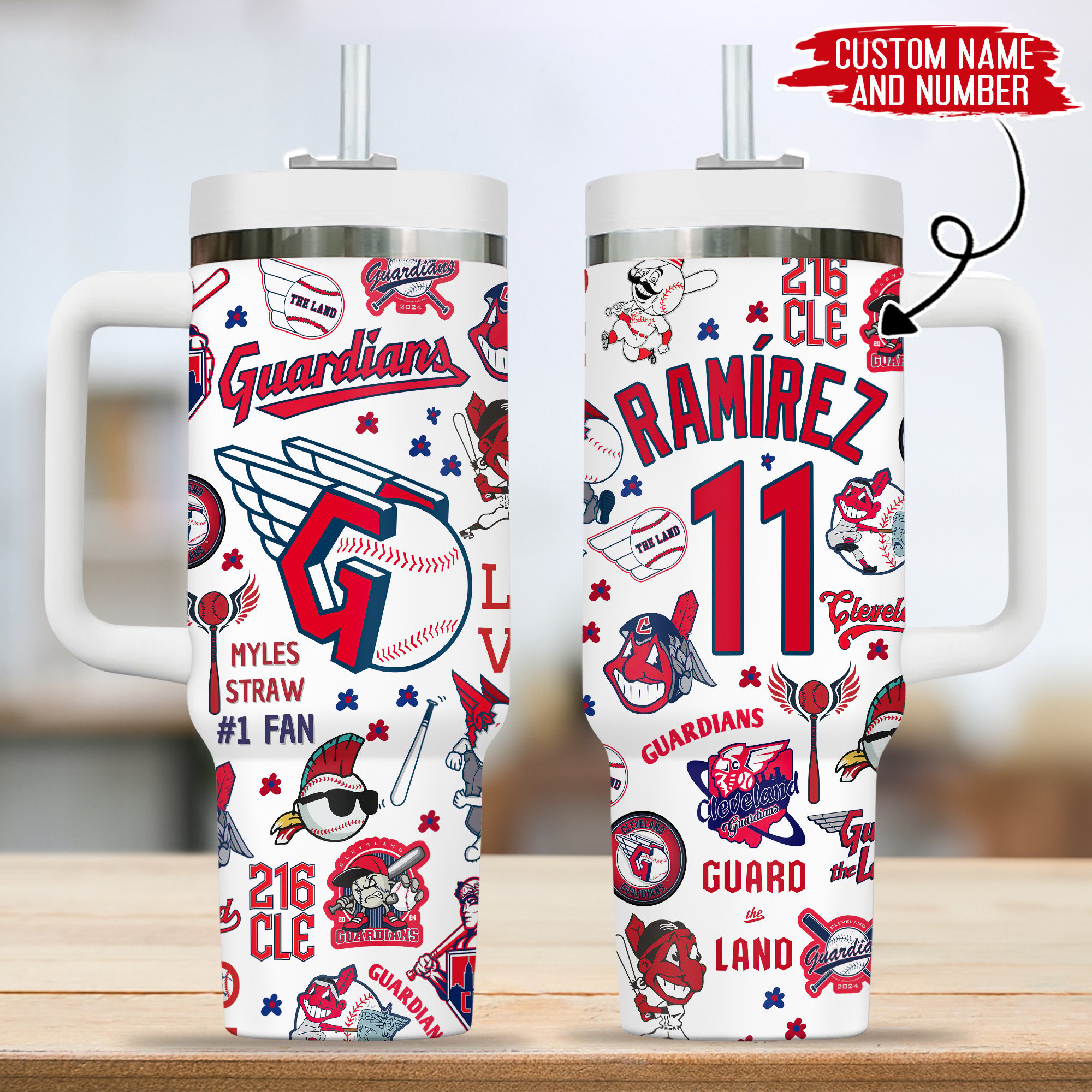 Cleveland Guardians MLB Custom Stanley Cup 40 oz 30 oz Tumbler With Handle