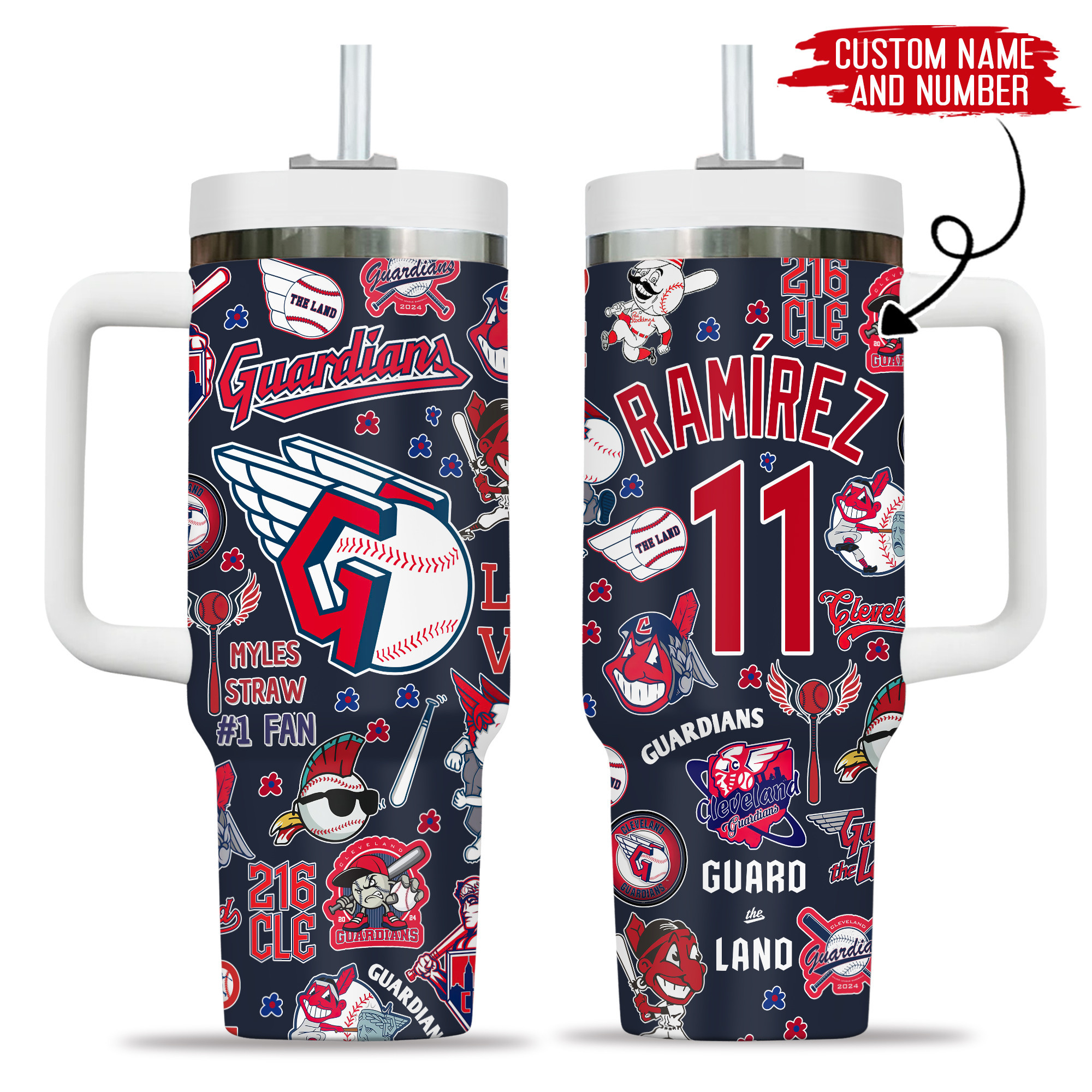 Cleveland Guardians MLB Custom Stanley Cup 40 oz 30 oz Tumbler With Handle