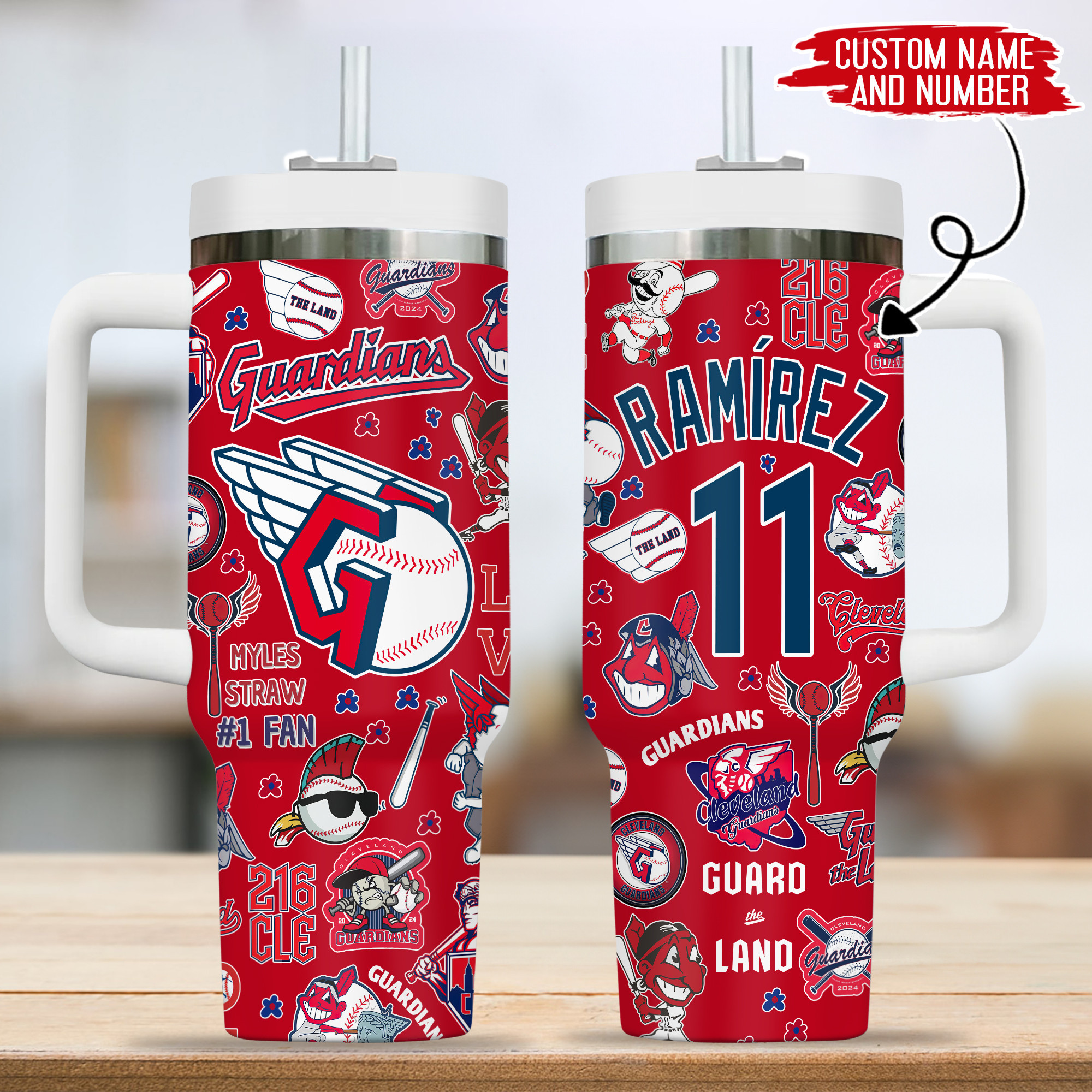 Cleveland Guardians MLB Custom Stanley Cup 40 oz 30 oz Tumbler With Handle