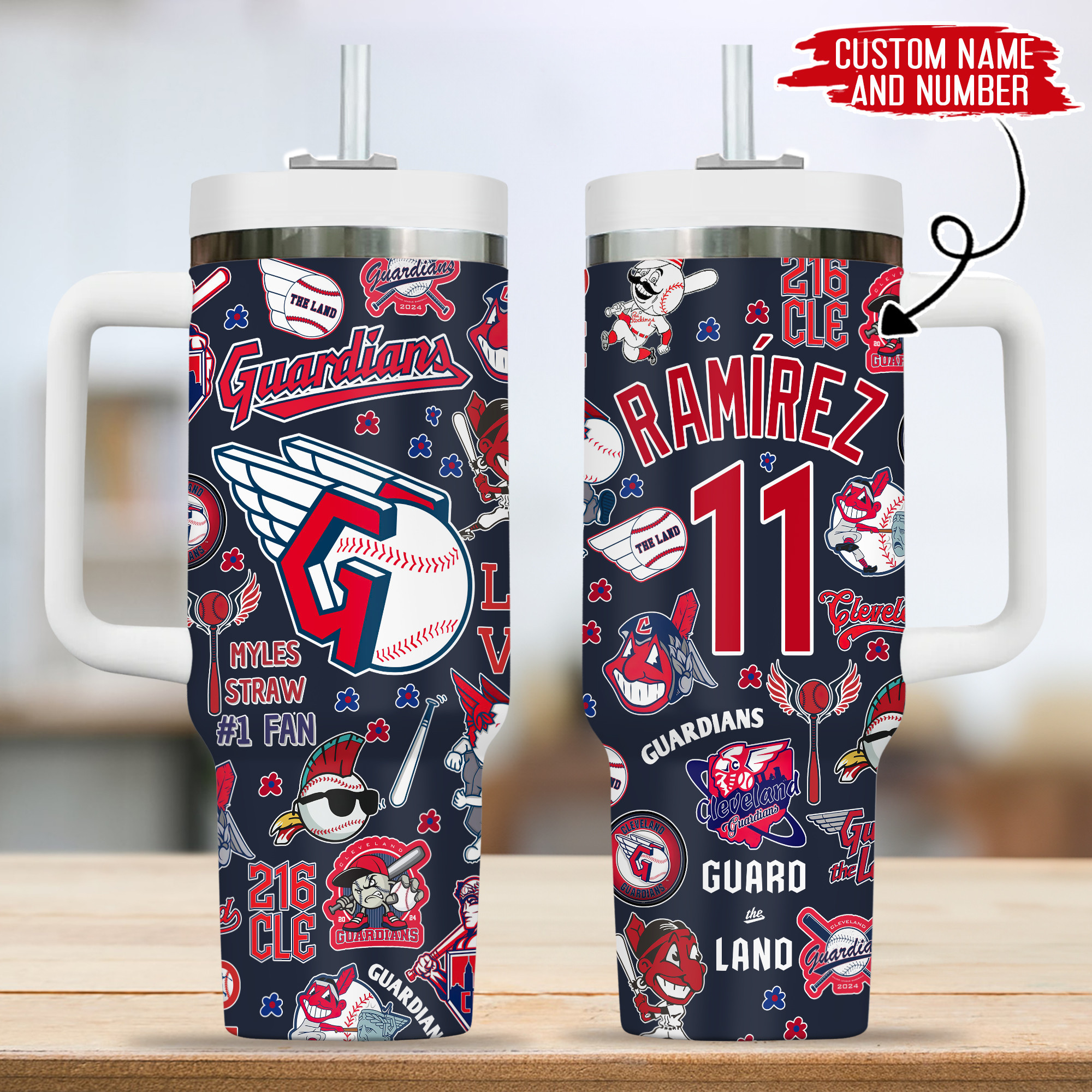 Cleveland Guardians MLB Custom Stanley Cup 40 oz 30 oz Tumbler With Handle