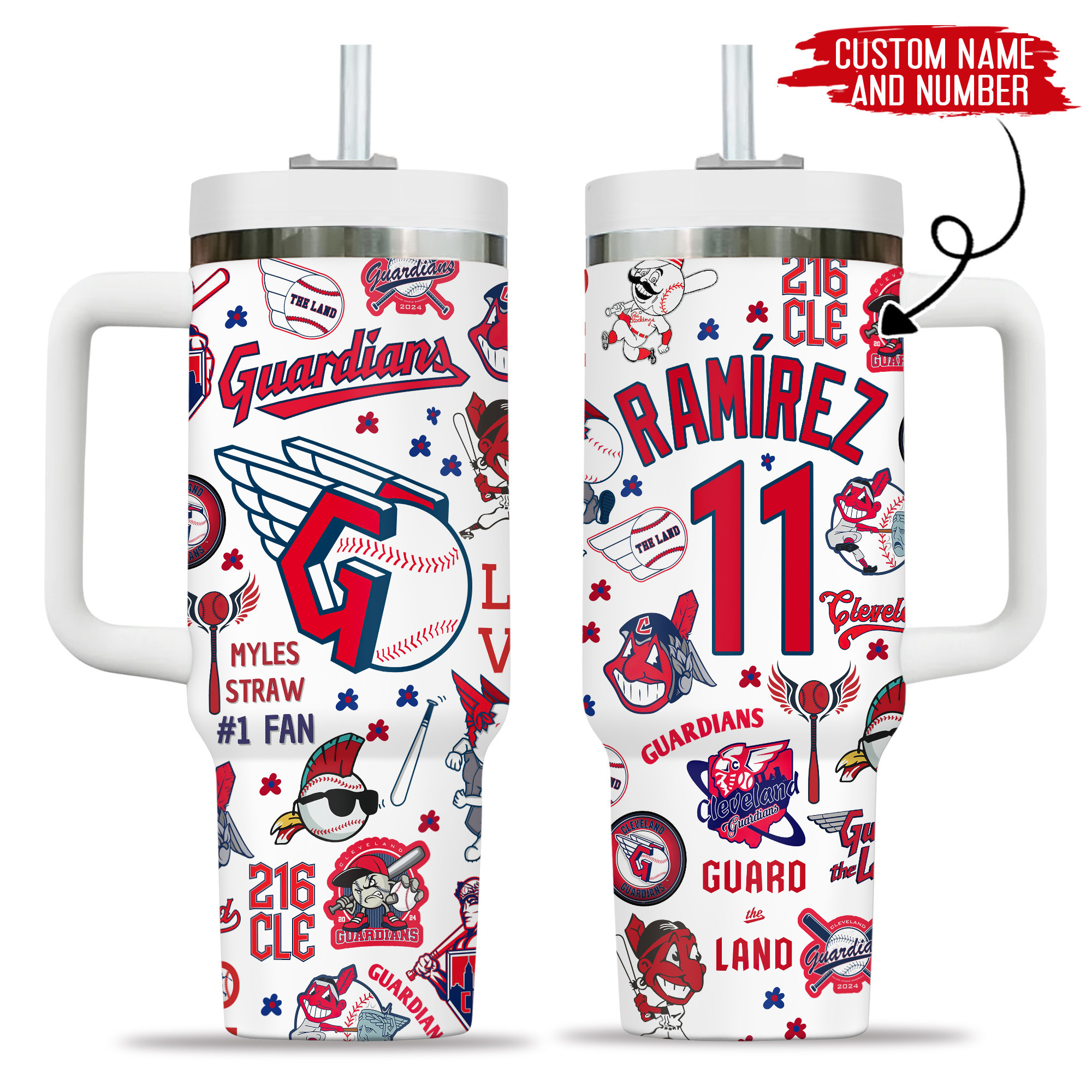 Cleveland Guardians MLB Custom Stanley Cup 40 oz 30 oz Tumbler With Handle