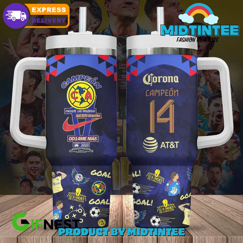Club America Corona Campeon 14 Custom Stanley Cup 40 oz 30 oz Tumbler With Handle