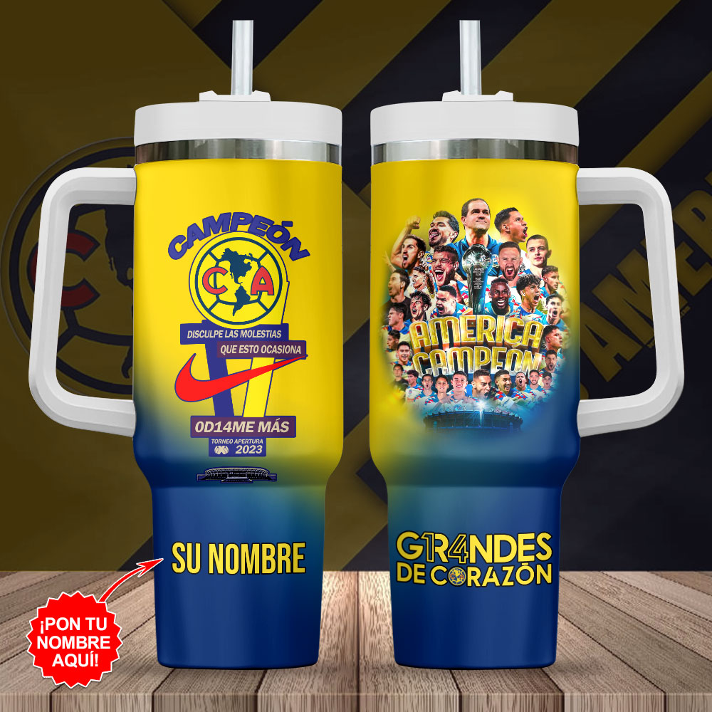 Club América Football Custom Stanley Cup 40 oz 30 oz Tumbler With Handle