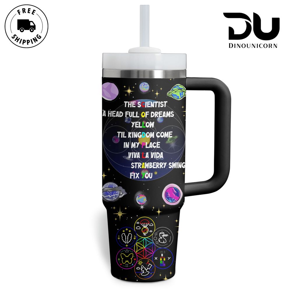 Coldplay Music Custom Stanley Cup 40 oz 30 oz Tumbler With Handle