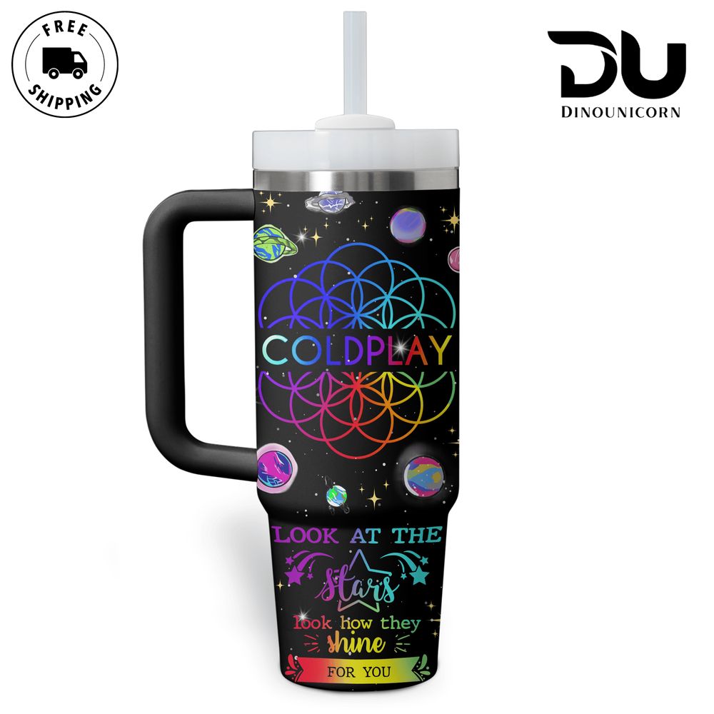 Coldplay Music Custom Stanley Cup 40 oz 30 oz Tumbler With Handle