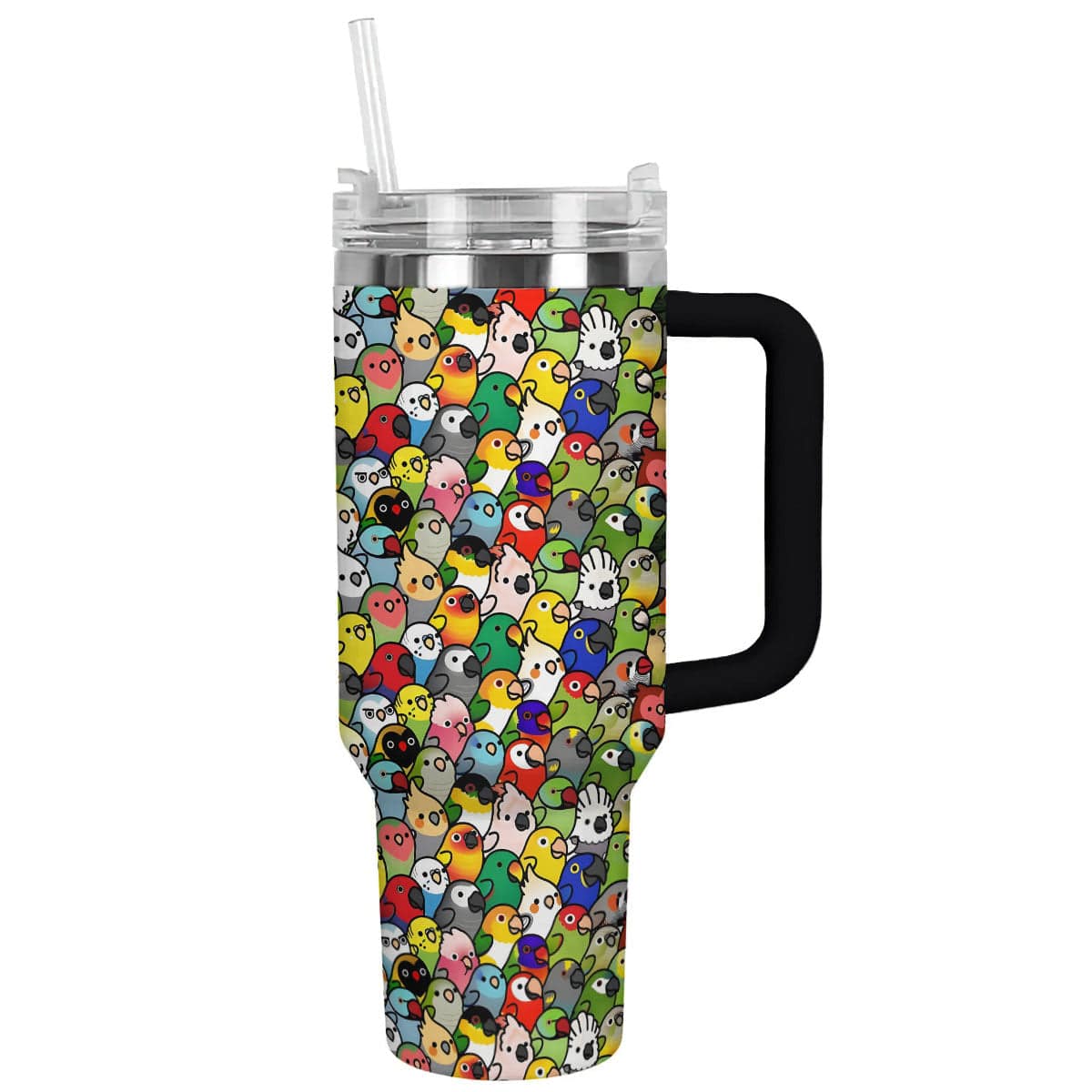 Colorful Parrot Custom Stanley Cup 40 oz 30 oz Tumbler With Handle