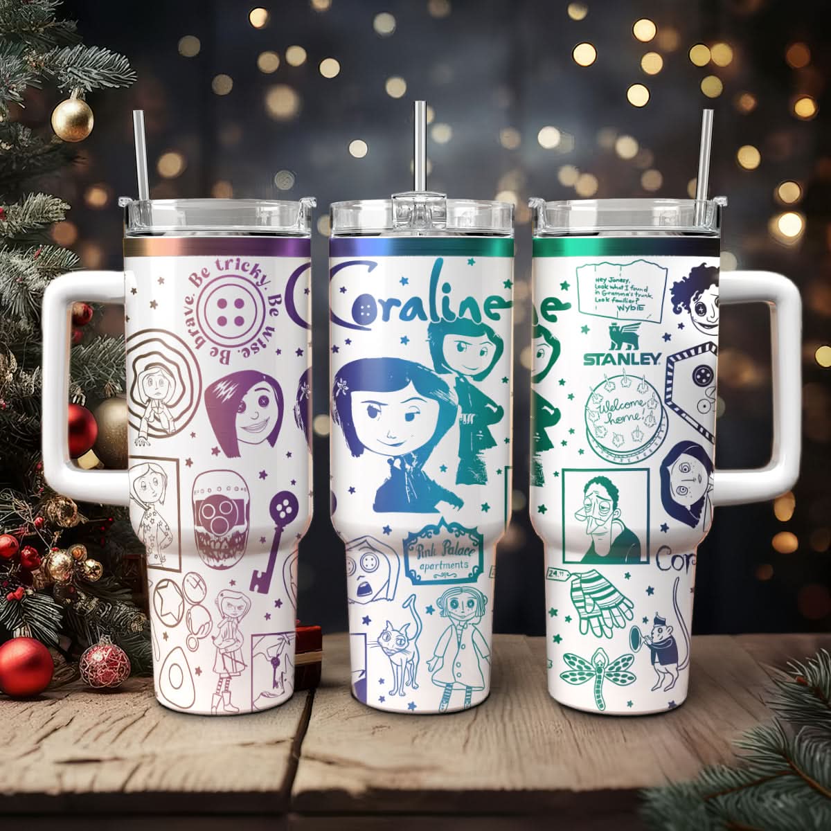 Coraline Cartoon Custom Stanley Cup 40 oz 30 oz Tumbler With Handle