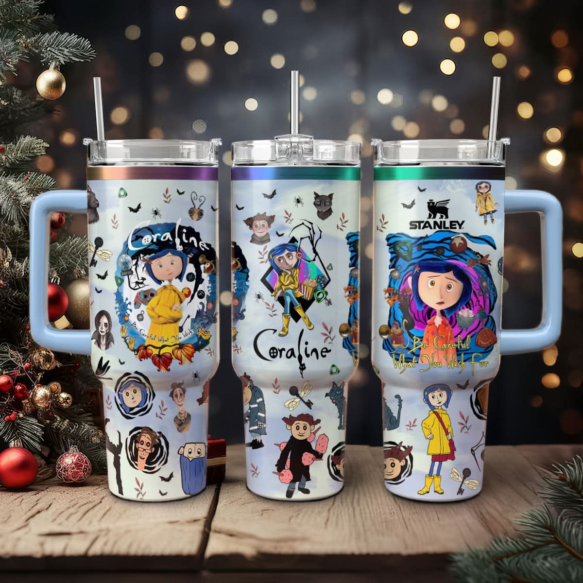 Coraline Cartoon Custom Stanley Cup 40 oz 30 oz Tumbler With Handle