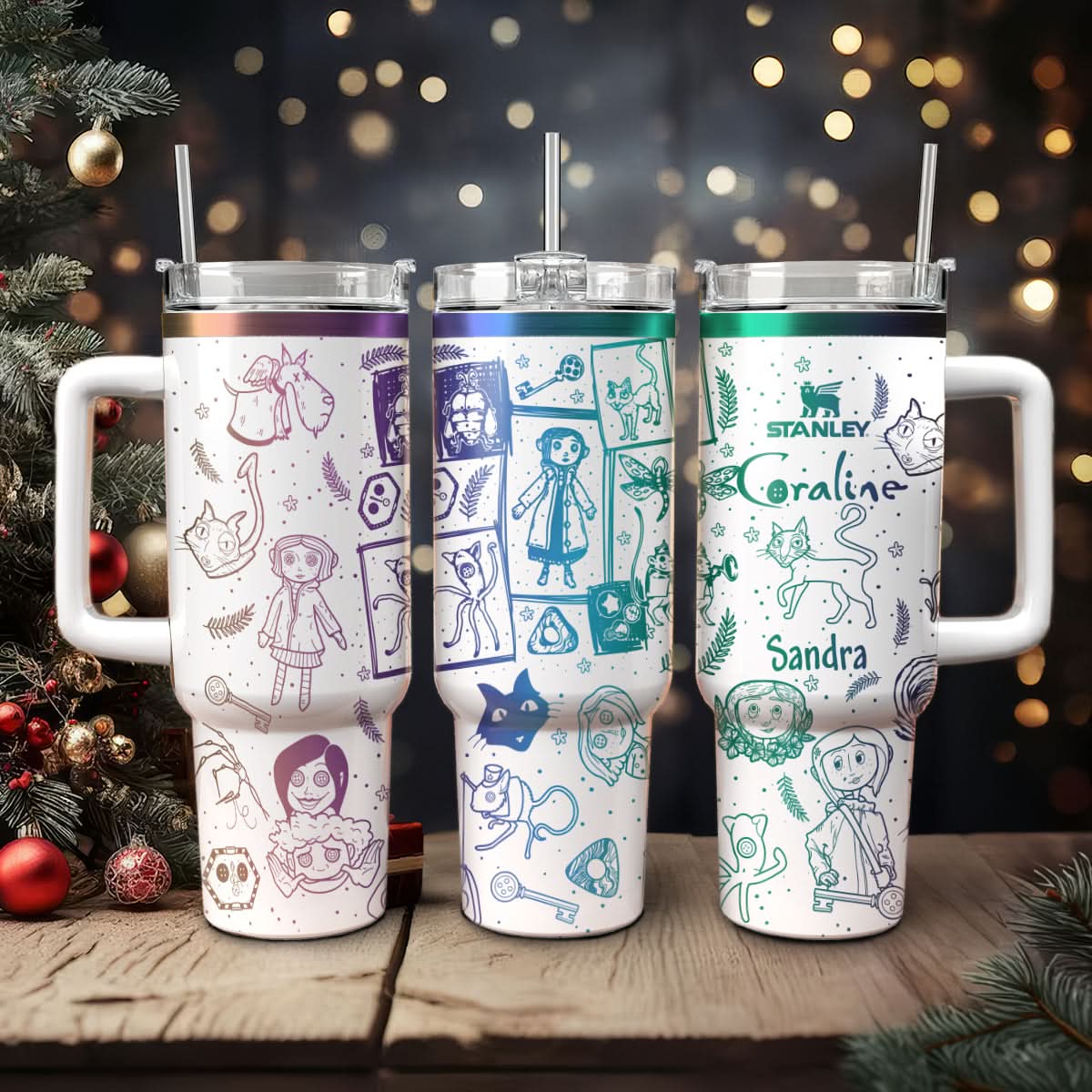 Coraline Cartoon Custom Stanley Cup 40 oz 30 oz Tumbler With Handle
