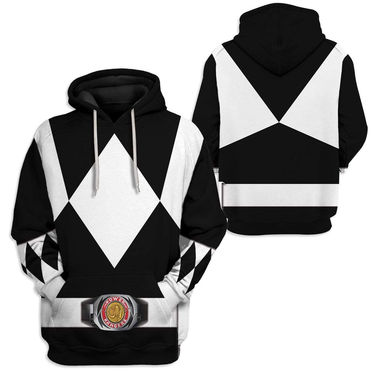 Cosplay Black MIGHTY MORPHIN Power Ranger Costume Hoodie Sweatshirt T-Shirt Sweatpants Tracksuit - Stormmerch Exclusive