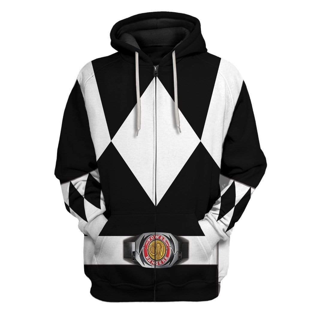 Cosplay Black MIGHTY MORPHIN Power Ranger Costume Hoodie Sweatshirt T-Shirt Sweatpants Tracksuit - Stormmerch Exclusive