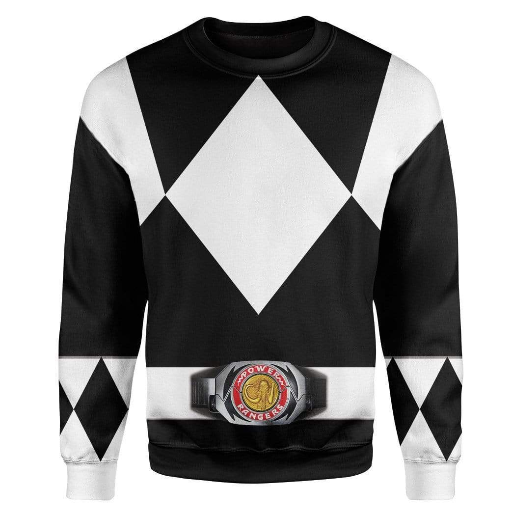 Cosplay Black MIGHTY MORPHIN Power Ranger Costume Hoodie Sweatshirt T-Shirt Sweatpants Tracksuit - Stormmerch Exclusive