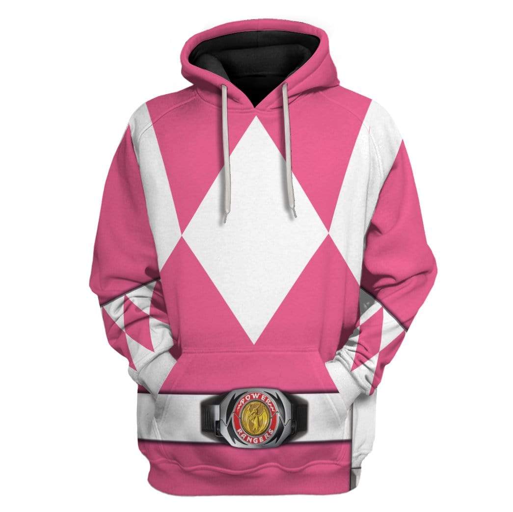 Cosplay Pink MIGHTY MORPHIN Power Ranger Costume Hoodie Sweatshirt T-Shirt Sweatpants Tracksuit - Stormmerch Exclusive