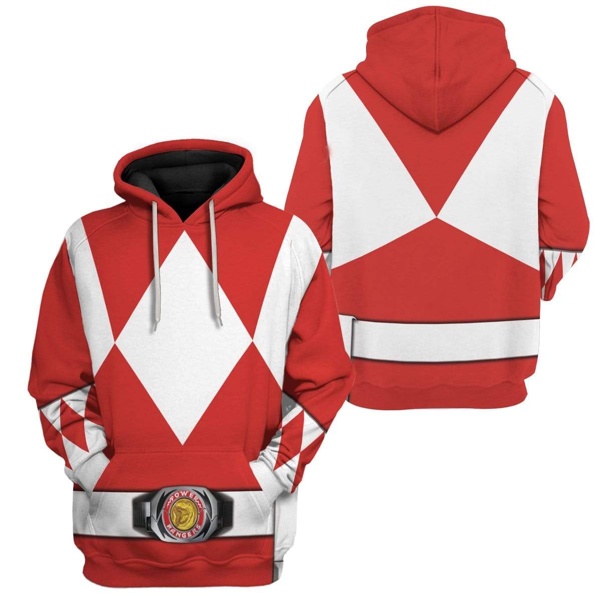 Cosplay Red MIGHTY MORPHIN Power Ranger Costume Hoodie Sweatshirt T-Shirt Sweatpants Tracksuit - Stormmerch Exclusive