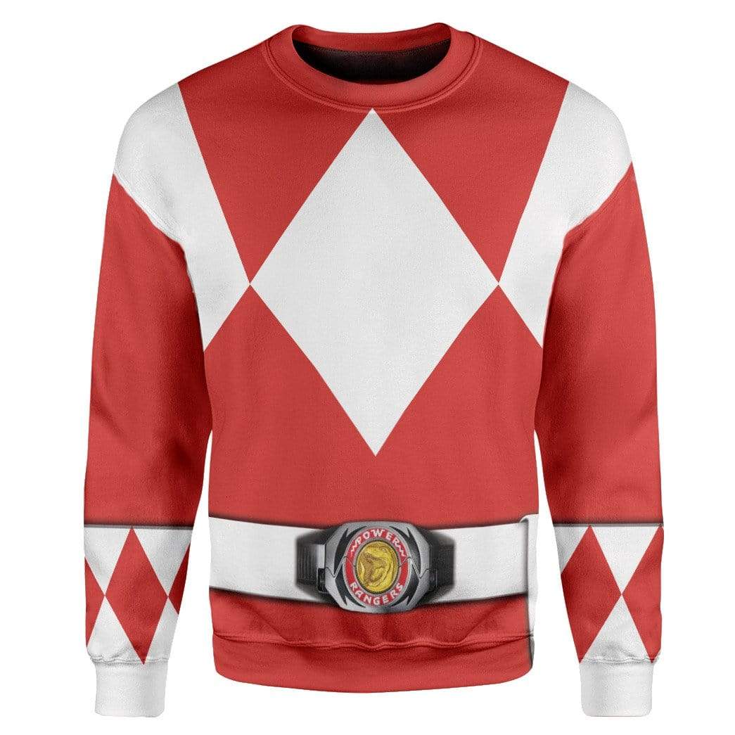 Cosplay Red MIGHTY MORPHIN Power Ranger Costume Hoodie Sweatshirt T-Shirt Sweatpants Tracksuit - Stormmerch Exclusive