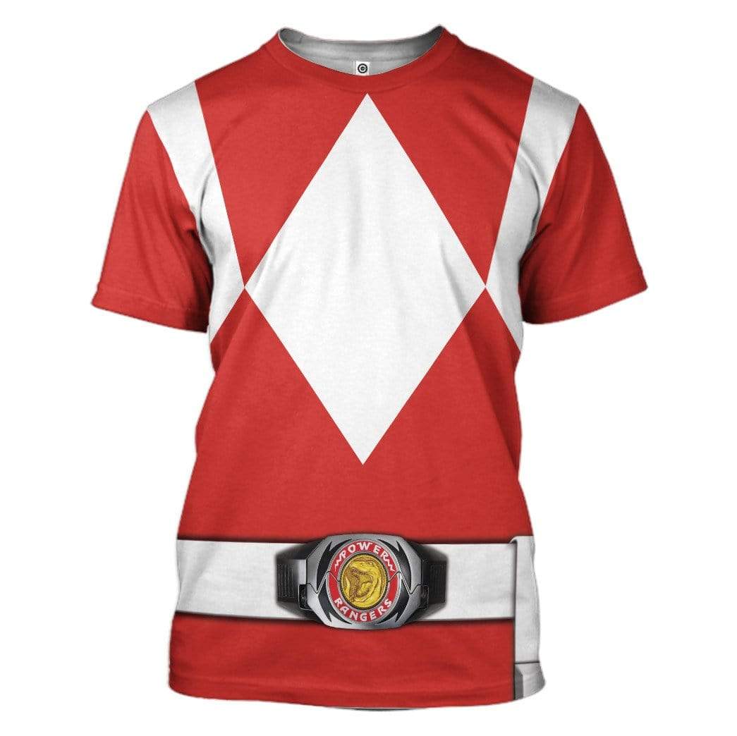 Cosplay Red MIGHTY MORPHIN Power Ranger Costume Hoodie Sweatshirt T-Shirt Sweatpants Tracksuit - Stormmerch Exclusive