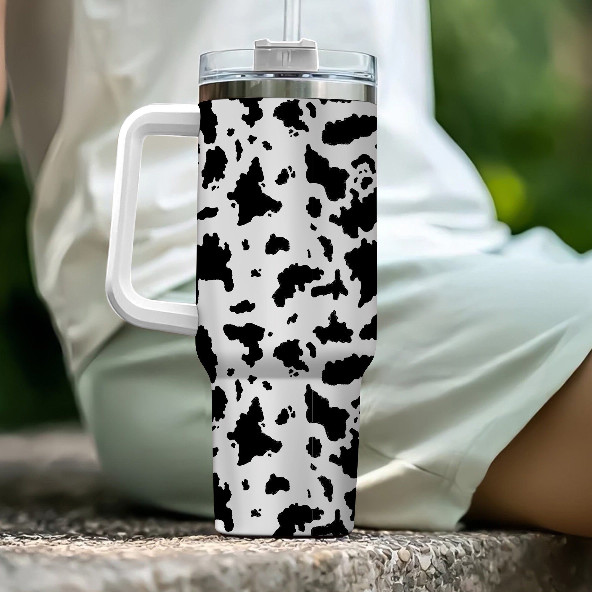 Cow Print Custom Stanley Cup 40 oz 30 oz Tumbler With Handle