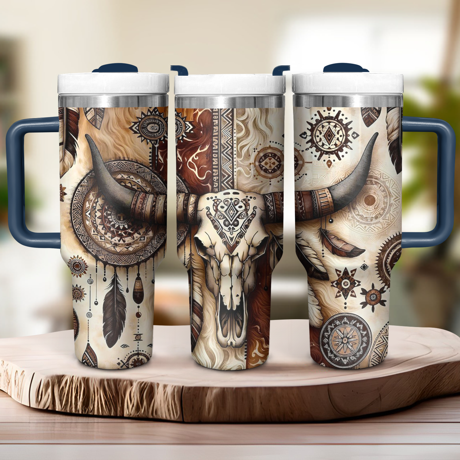 Cow Skull Custom Stanley Cup 40 oz 30 oz Tumbler With Handle