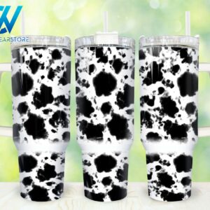 Cowhide Custom Stanley Cup 40 oz 30 oz Tumbler With Handle