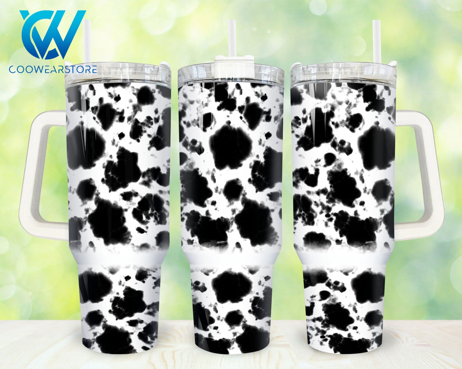 Cowhide Custom Stanley Cup 40 oz 30 oz Tumbler With Handle