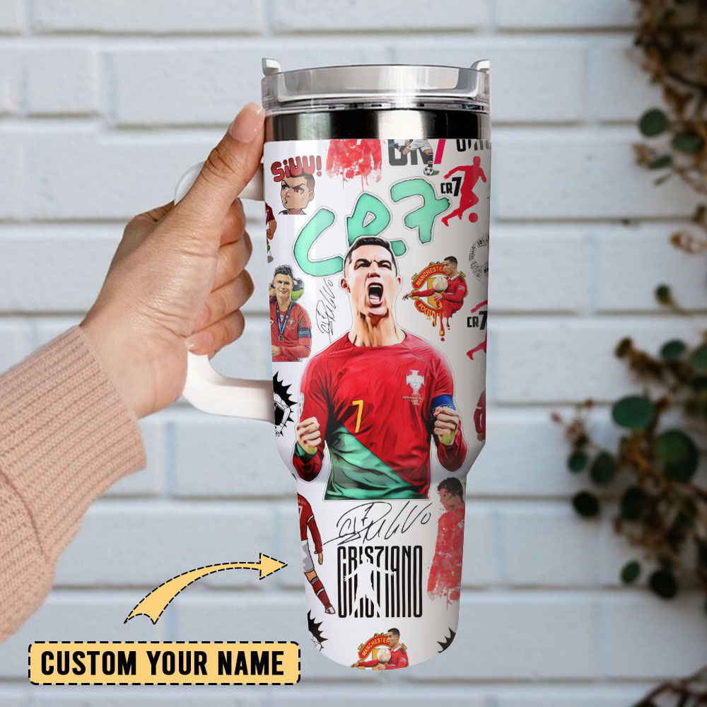 CR7 Ronaldo Soccer Custom Stanley Cup 40 oz 30 oz Tumbler With Handle