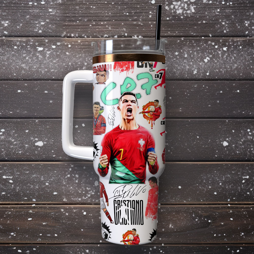 CR7 Ronaldo Soccer Custom Stanley Cup 40 oz 30 oz Tumbler With Handle