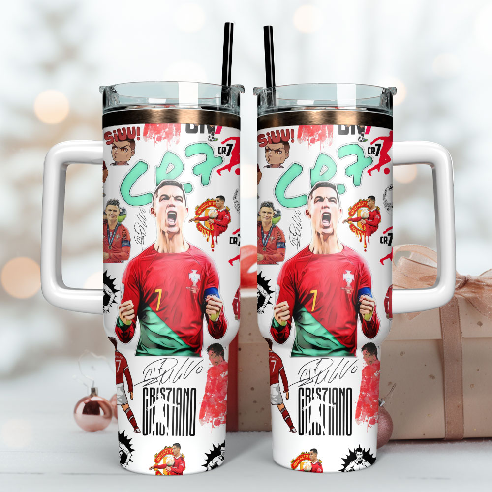 CR7 Ronaldo Soccer Custom Stanley Cup 40 oz 30 oz Tumbler With Handle