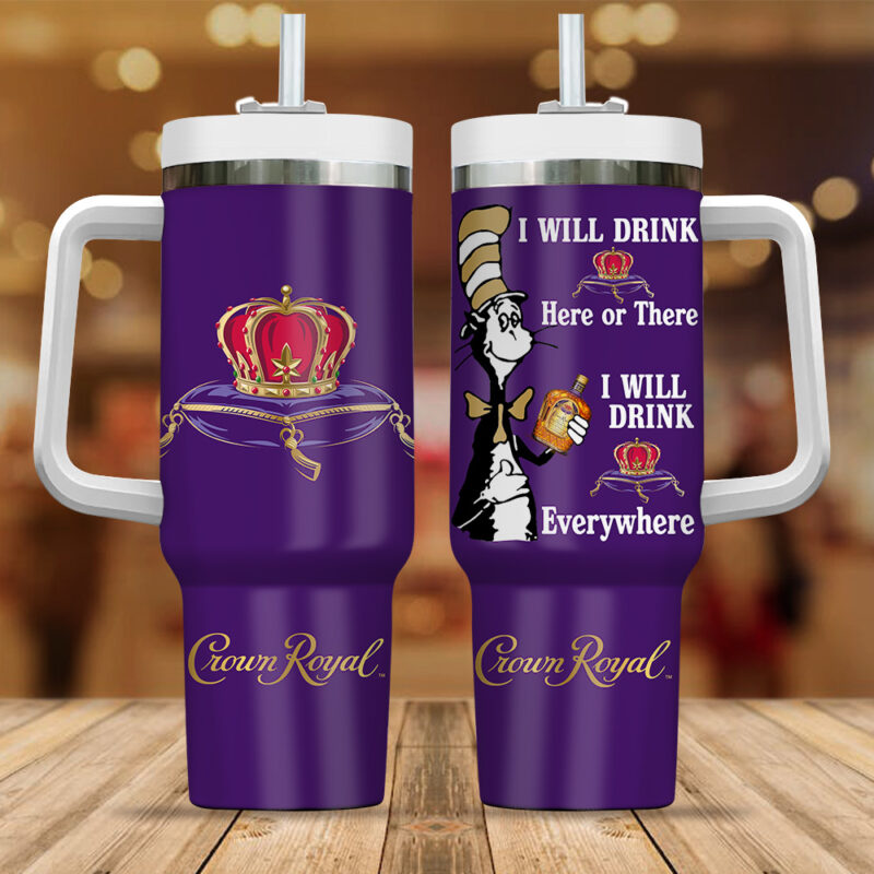 Crown Royal Drinks Custom Stanley Cup 40 oz 30 oz Tumbler With Handle
